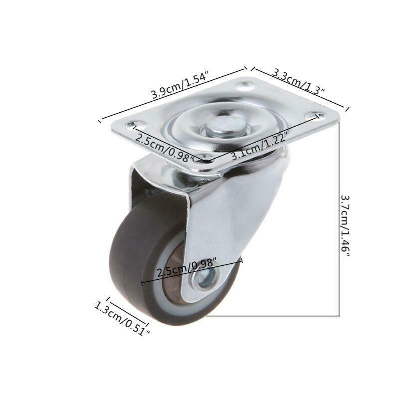 Mini Small Casters TPE rubber Super Mute Wheels For Bookcase Drawer Flower Racks