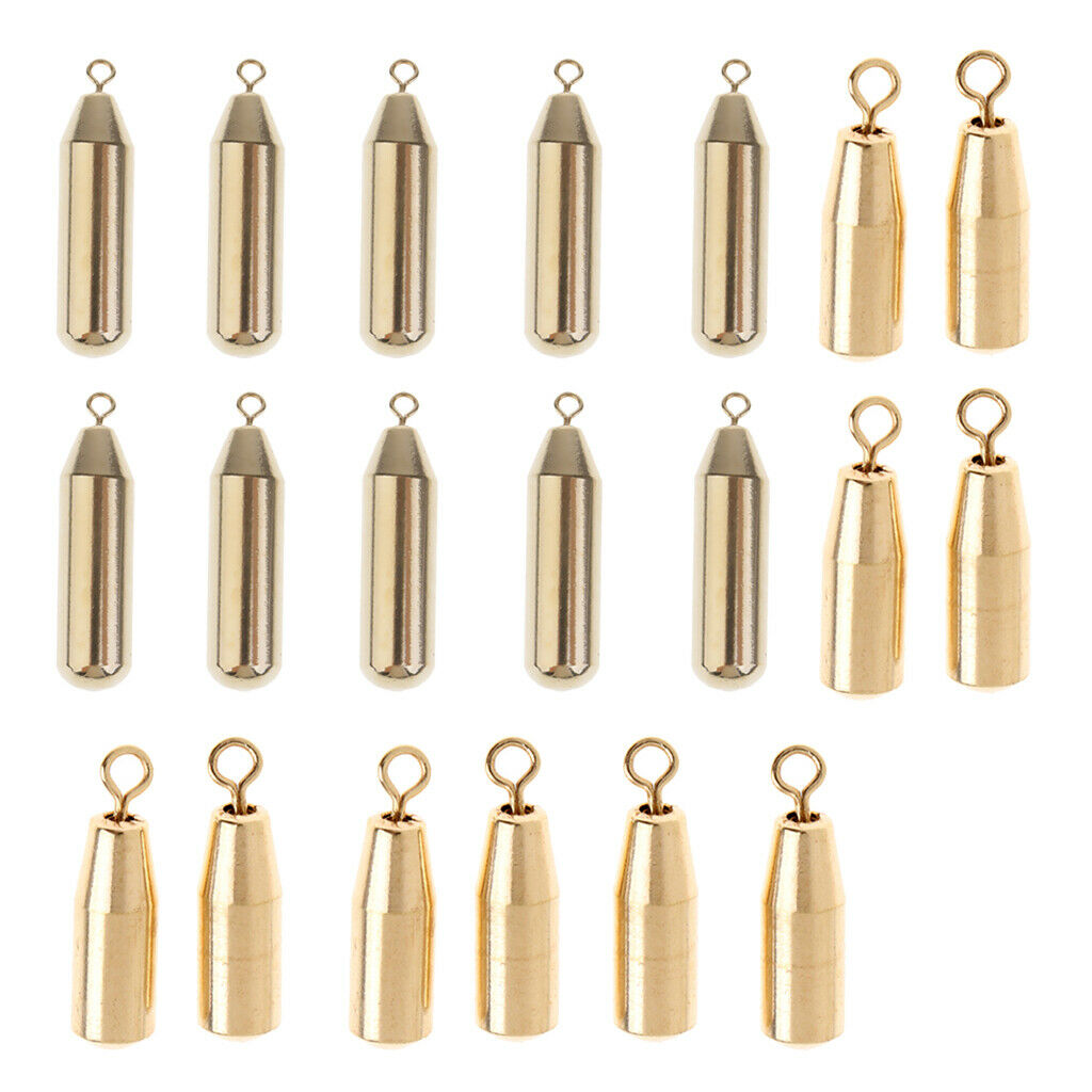 20pcs Weights  Brass Drop Shot Perch Pike Sea Tackle Deep Sea Fishing Trolling