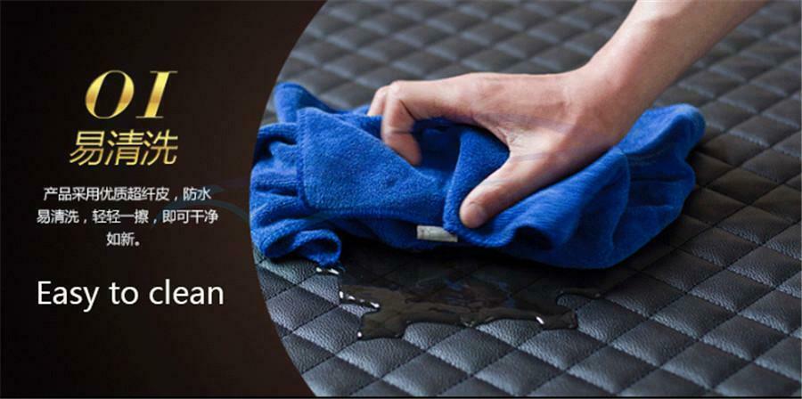 Universal Car Armrest Box Mat PU Leather Armrest Pad Armrest Top Mat Liner Black