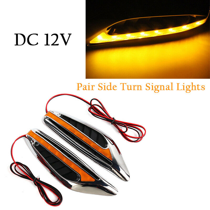 2PCS Universal Blade Car Steering Light LED Turn Signal Fender Side Light Handy