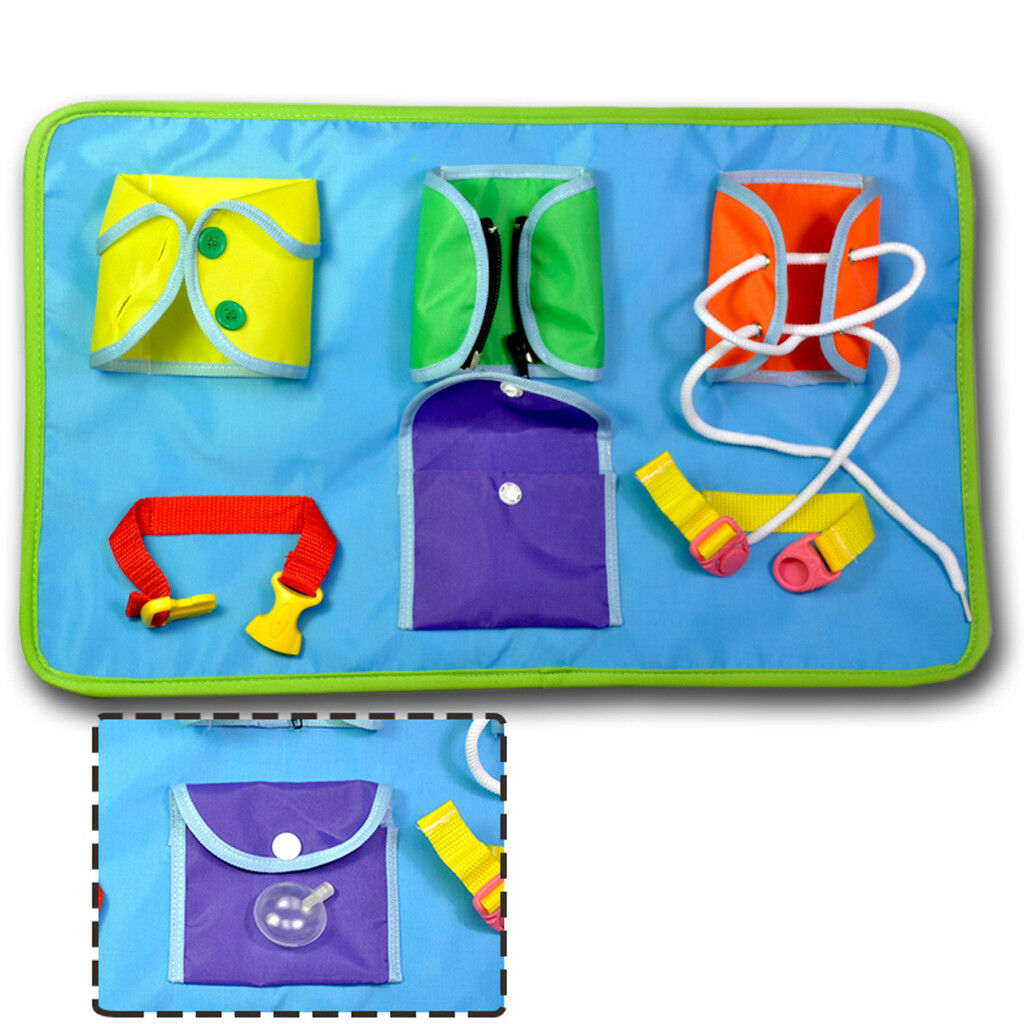 Basic Life Skills Kids Educational Teaching Learn to Dress Board Toys-Button