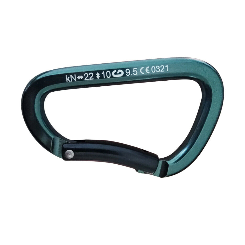 22KN Aluminum Rock Climbing Rappelling Bent Gate Carabiner Hook 90mm Black