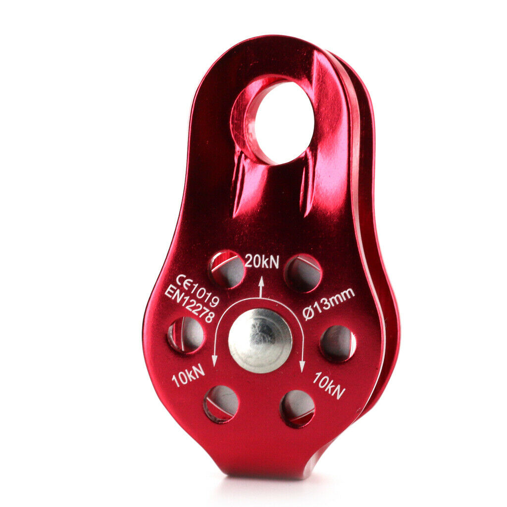 25KN Screw Locking Snap Carabiner + Rock Climbing Fixed Side Rope Pulley