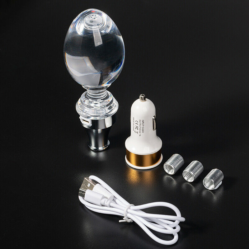 1X Universal LED Light Transparent Manual Car Gear Shift Knob Shift USB Charging