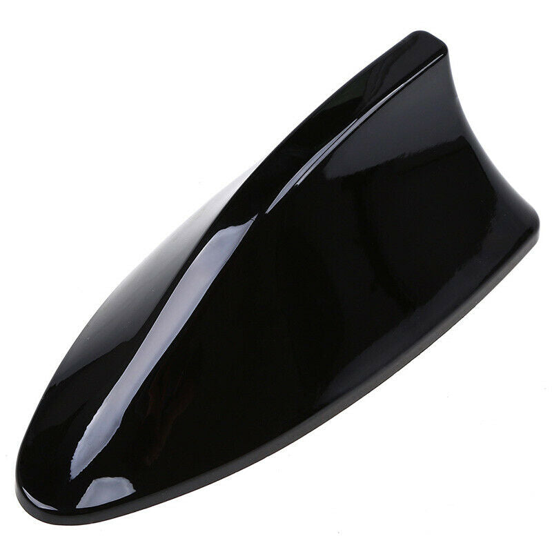 Black Car Rear Roof Shark Fin Antenna AM/FM Radio Signal Decoration Aerial Cover