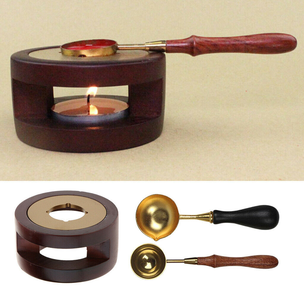 Wax Warmer Sealing Furnace Tool Stamp Sealing Sticks Stove Pot w/ Spoon A+B