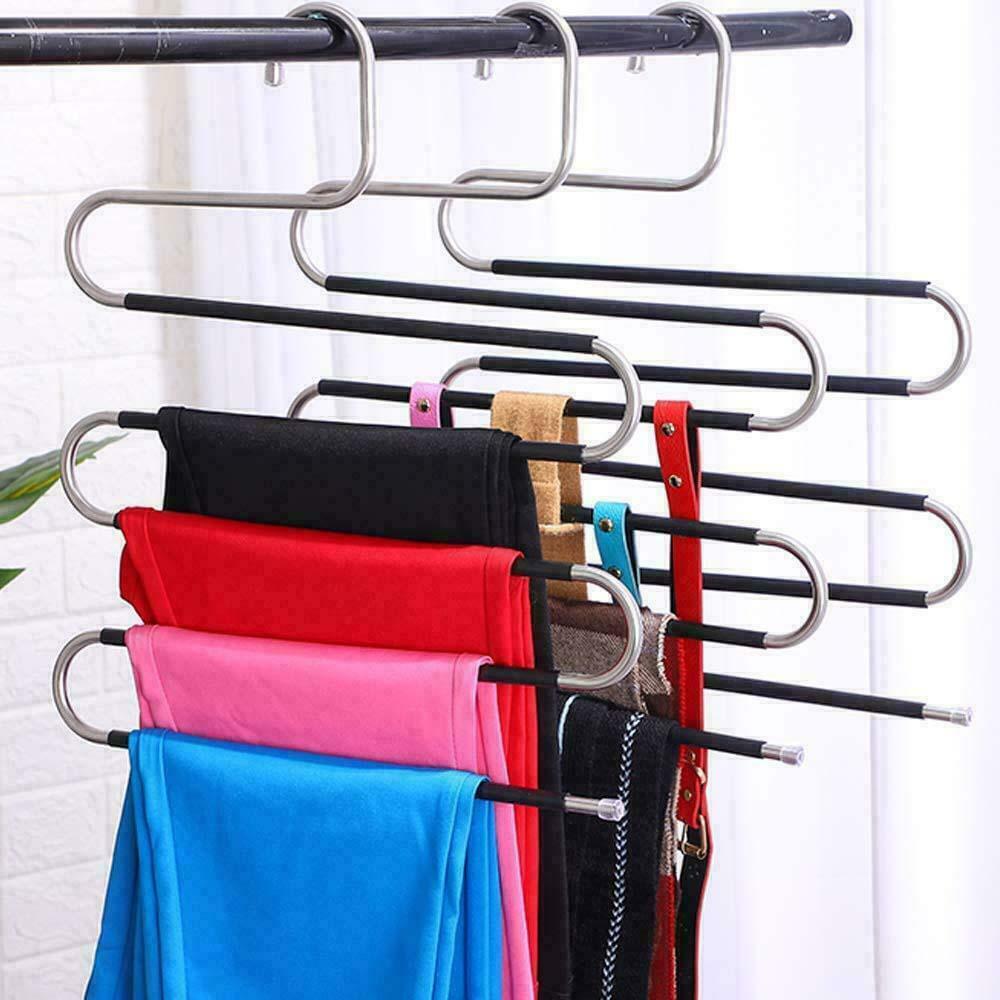 Space Saving Slack Hangers Organizer for Clothes Trousers Jeans Shirts Pants~~US