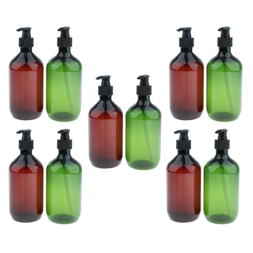 10cs/set Pump Bottles Travel Essential Oil Body Wash Gel Shampoo Containers