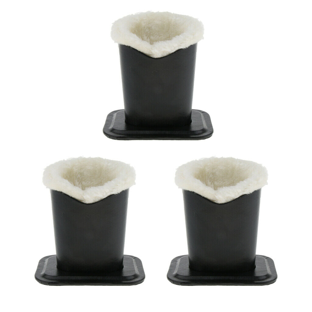 Pack of 3 PU Leather Plush Lined Upright Eyeglasses Holder Stand Pen Holder