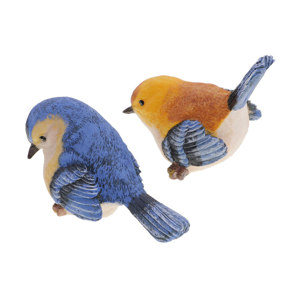 Creative Rural Garden Decor Emulation Bule & Orange Birds Christmas Gift