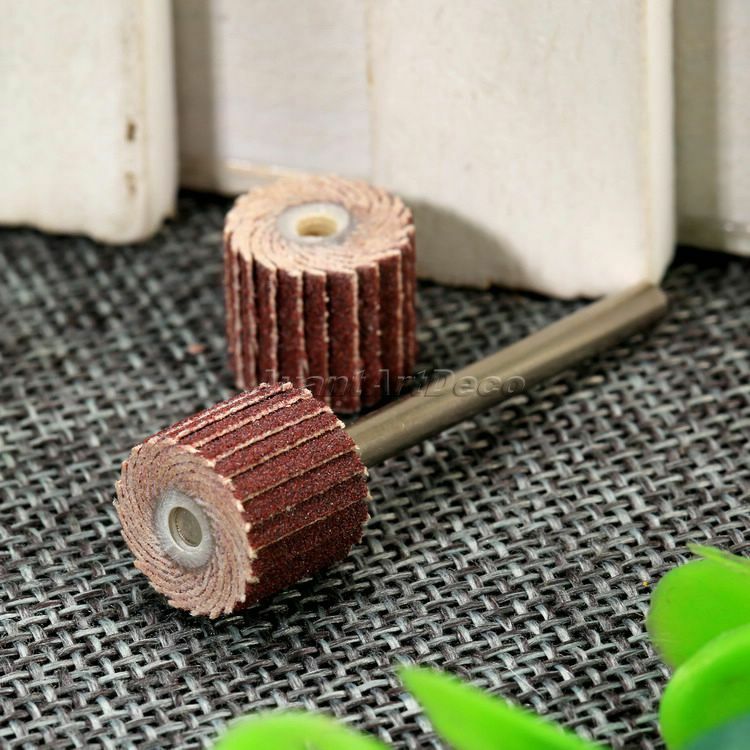 10X Sandpaper Flap Wheel Head Disc 1/8" Shank Rod Polishing 240 Grit Rotary Tool