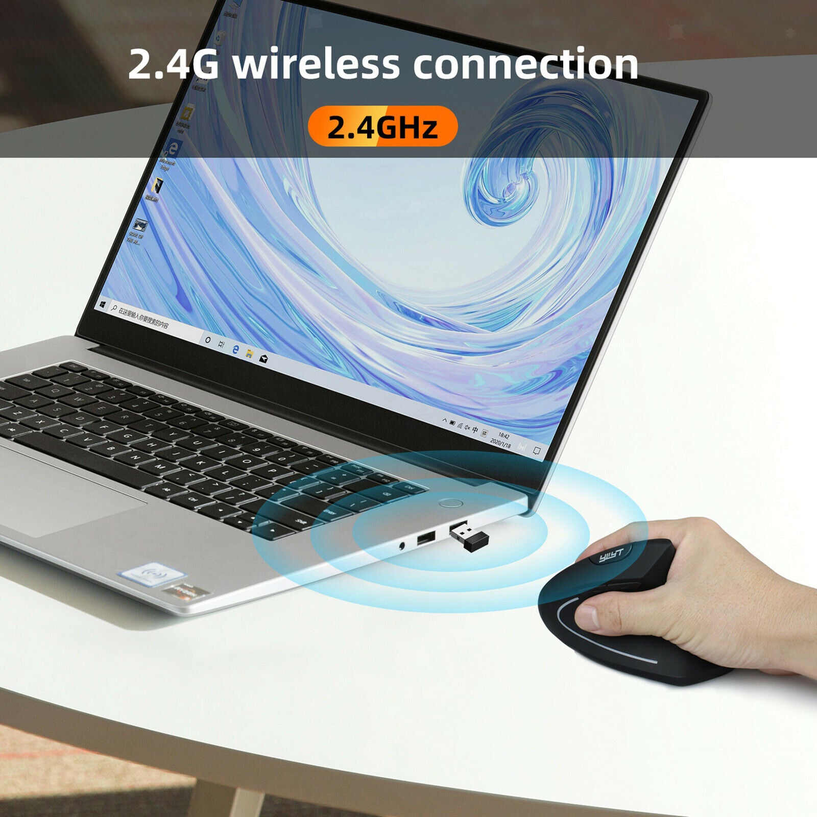 Wireless Vertical Mouse Mice Ergonomic Upright Game Mouse for Office Home