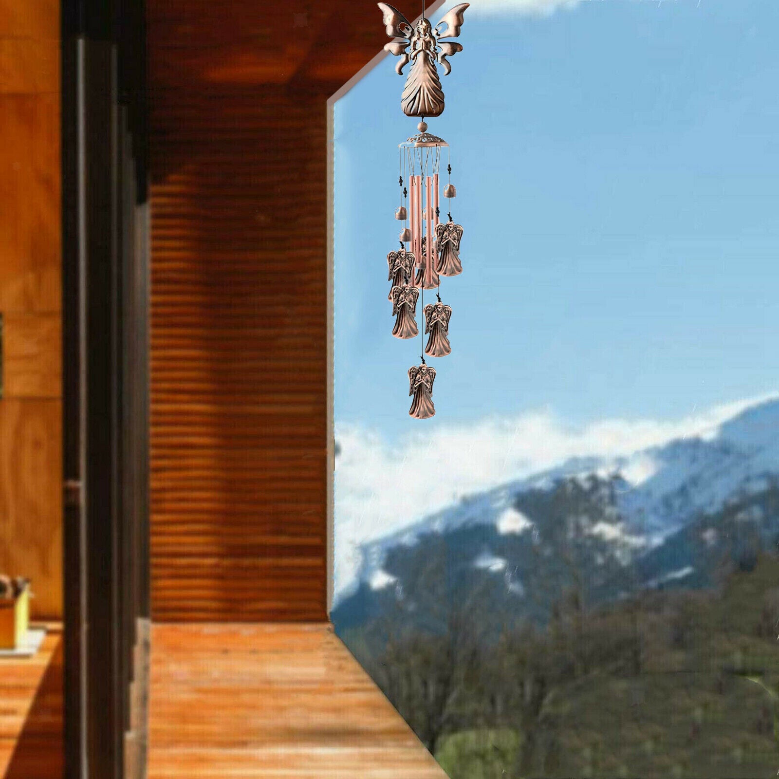Metal Angel Wind Chimes Suncatcher Pendant Garden Porch Tree Outdoor Decor