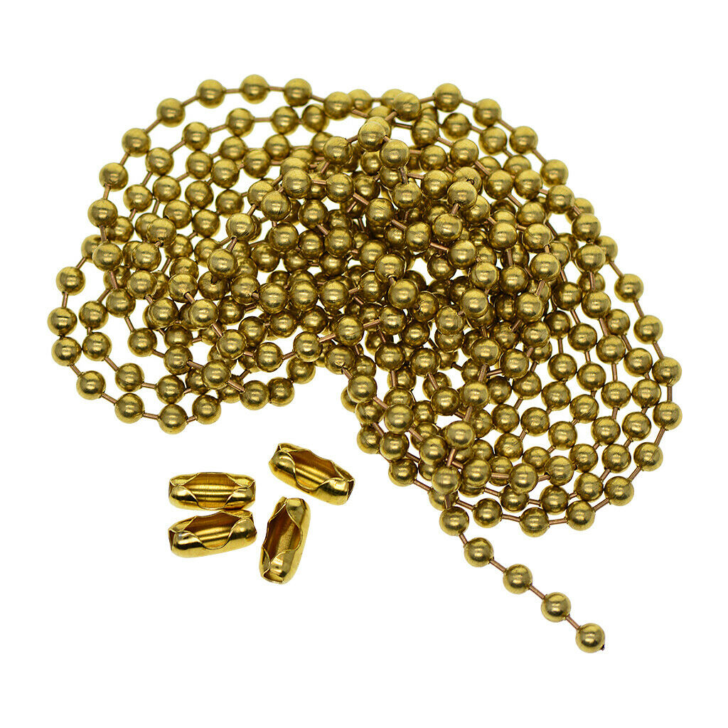 6.5 Feet Long Bead Ball Chains with Connectors Clasps Jewelry Making Tag