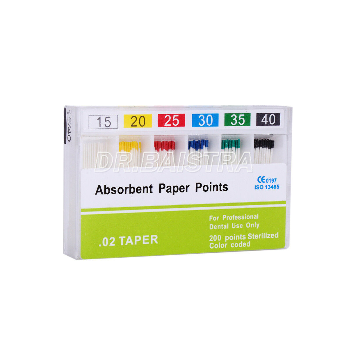 100 Packs Dental Absorbent Paper Points 15-40# Taper 0.02 Root Endodontic