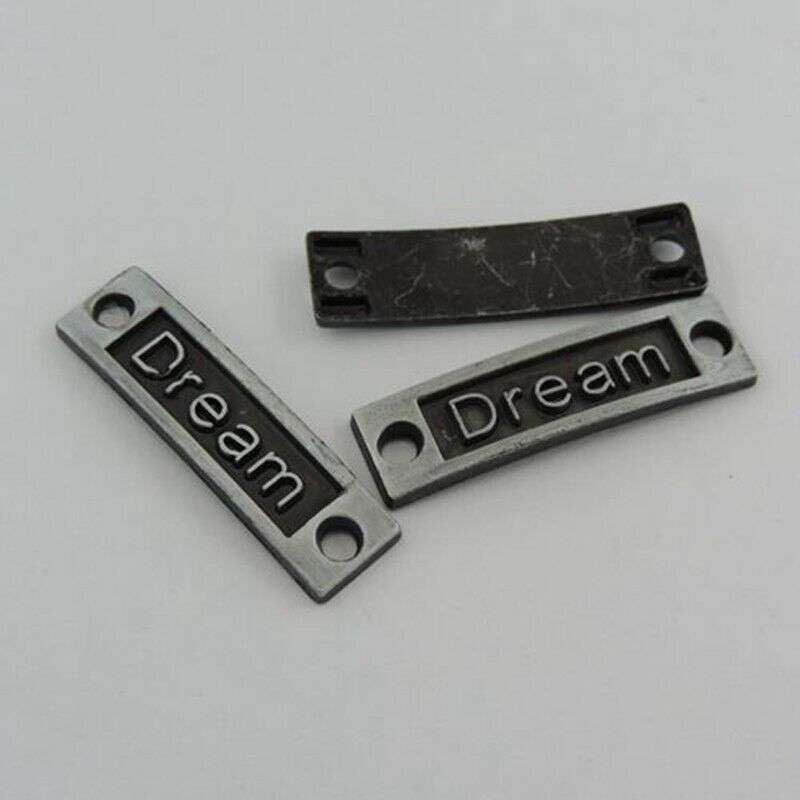 12 pcs Gun Black Alloy Connector Dream Engraved Bracelet Pendant Findings 35*9mm