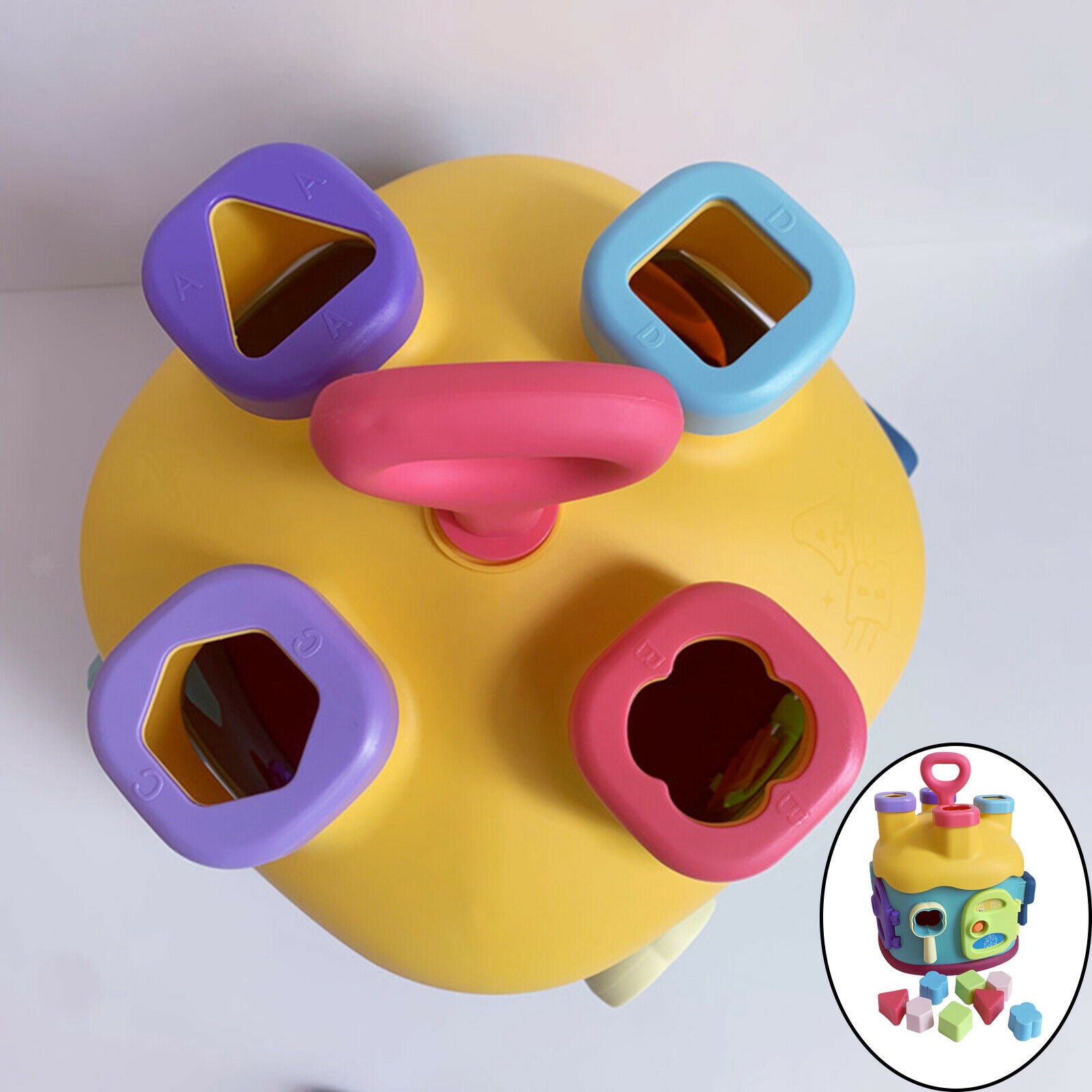 Babies House Toys Props Geometrical Shape Colors Paired Unlocking Plaything