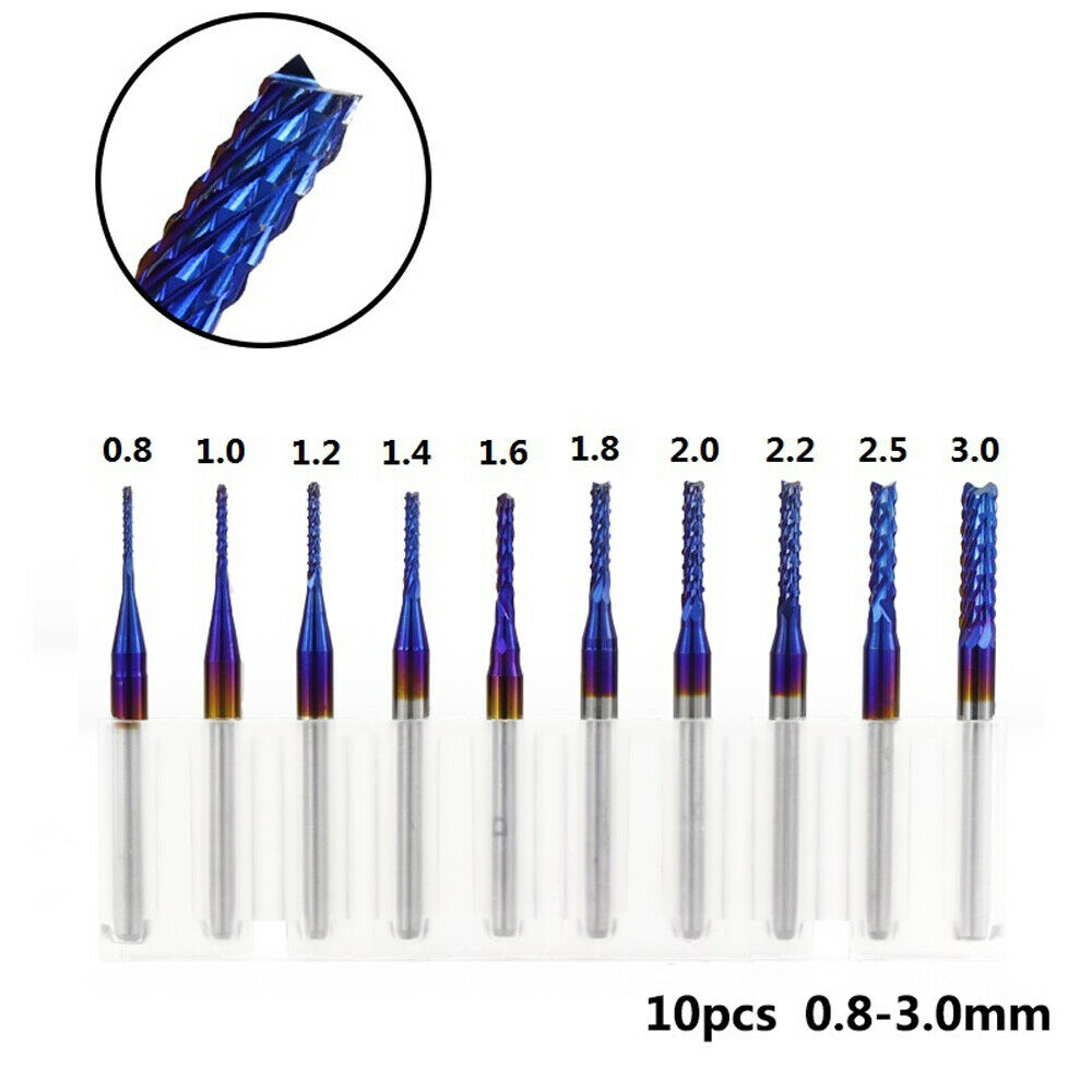40 Bit Kit 1/8" Flat Nose/Ball Nose End Mill Nano/Titanium Coat CNC Router Bits