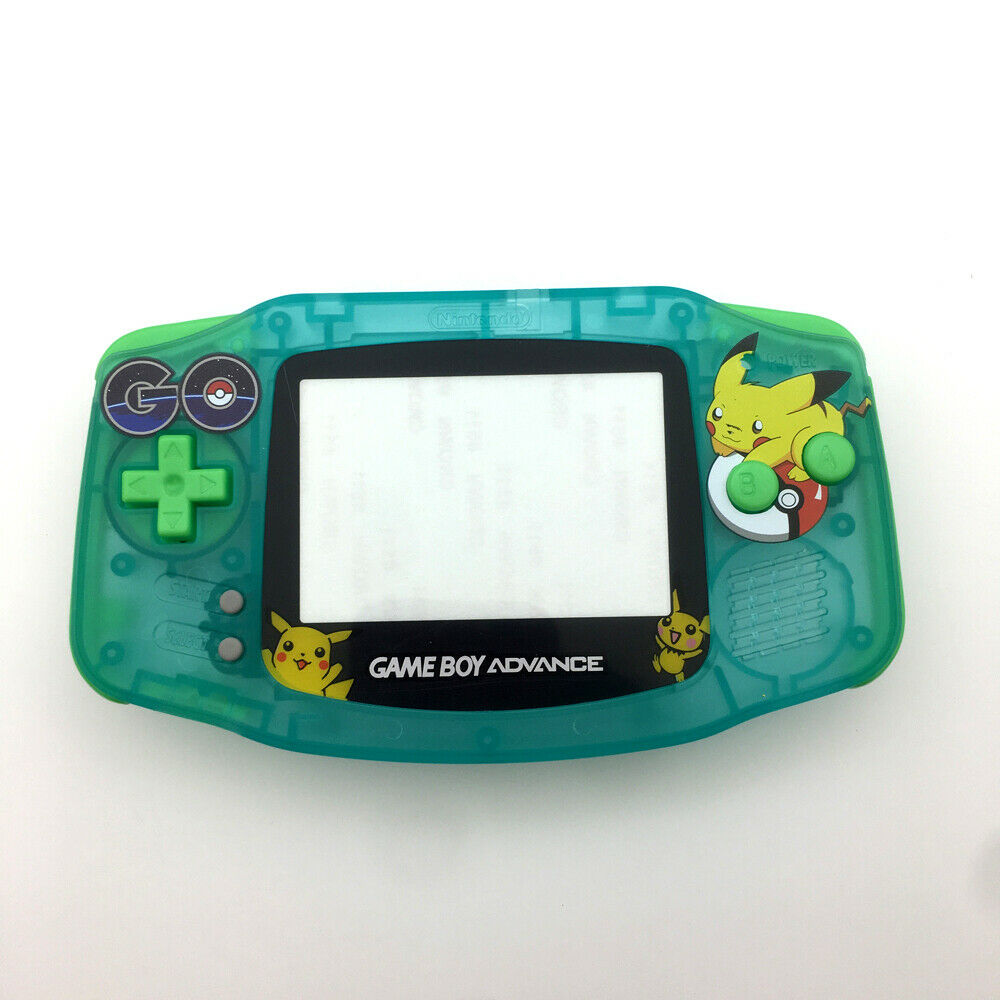 Luminous Clear Green Pokemen GBA Housing Case cover For Game Boy Advance Console