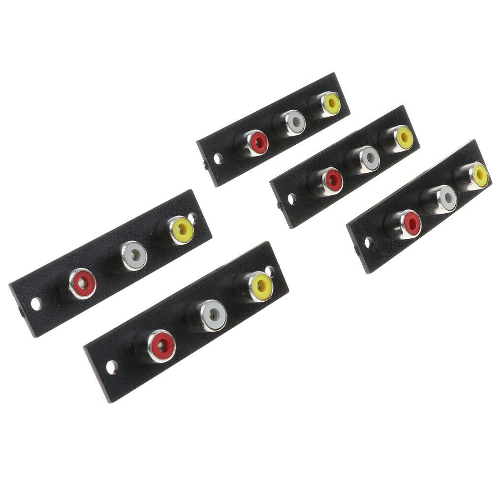 3 RCA Connector,Audio Video 3RCA Female to Female 3-RCA Adapter,(5-Pack)