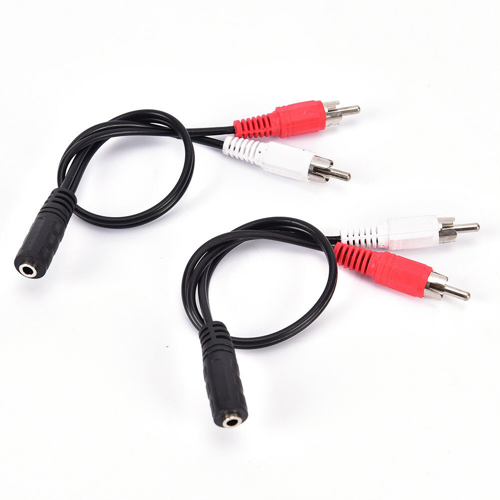 2-RCA Cable Male Plug to 3.5mm Female Aux Audio Headphone Jack ConverterA.l8