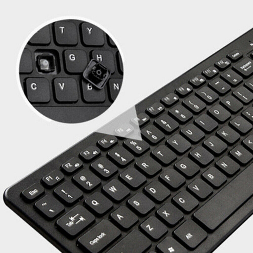 2.4G Wireless Keyboard and Mouse Cordless Set for PC Latptop Desktop Black