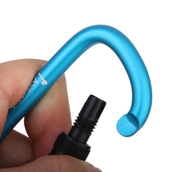 2Pcs Nice Color Screw Lock Bottle Hook Buckle Hanging Padlock Key Chain Aluminum