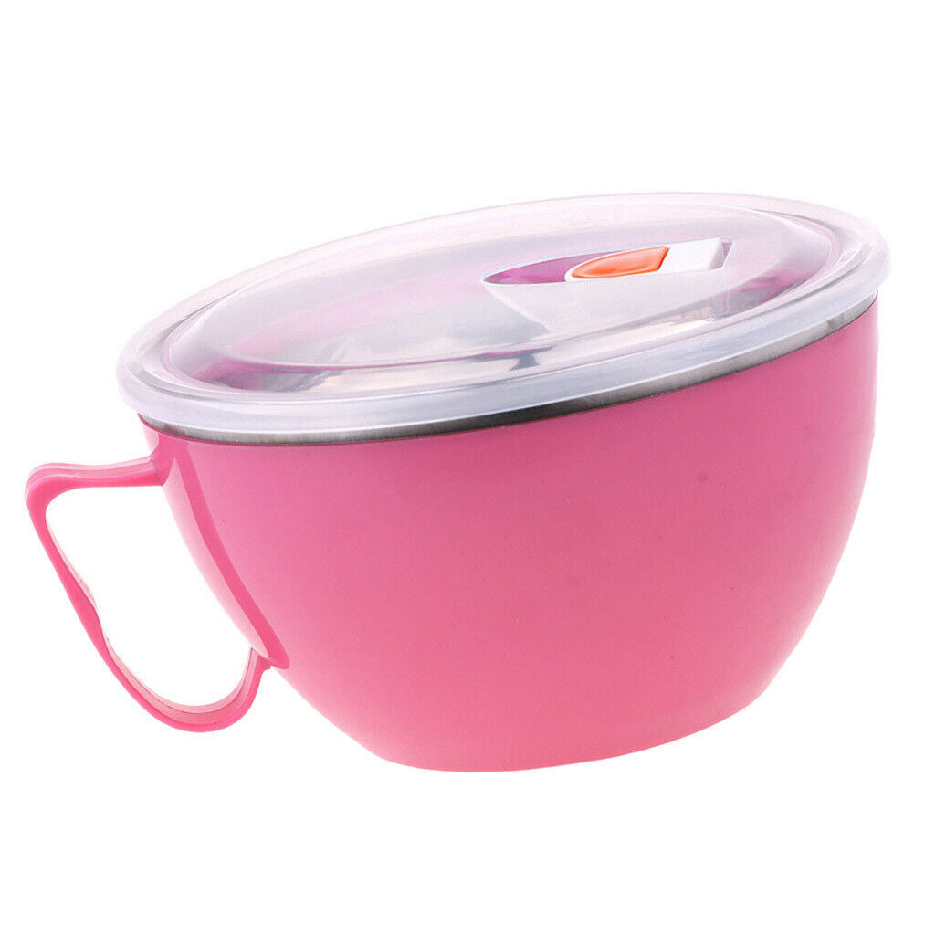Portable Thermal Insulated Lunch Box Bento Food Container Box Outdoors Pink