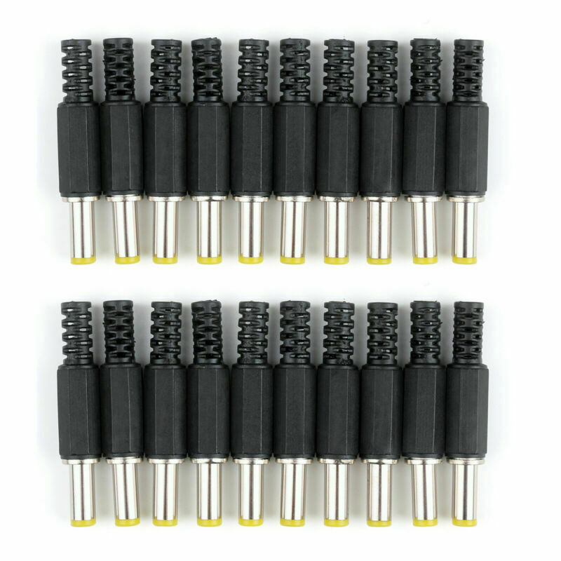 20 Pcs DC 14mm 5.5 X 2.5mm Power Plug Socket Connectors Black Adapter USA