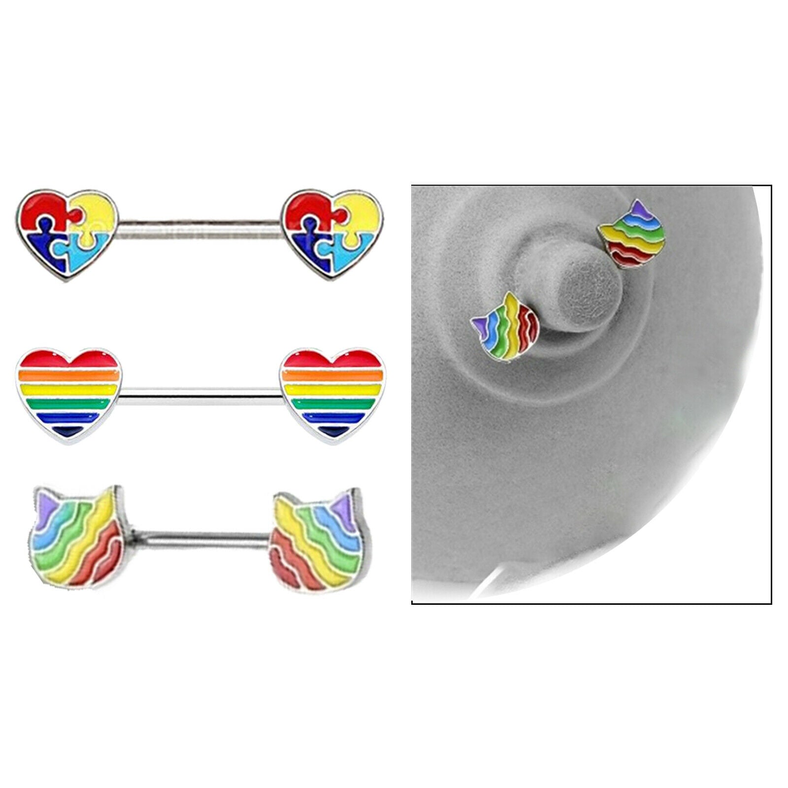 Retro Stainless Steel Nipple Piercing Shield Body Jewelry for Women Ladies
