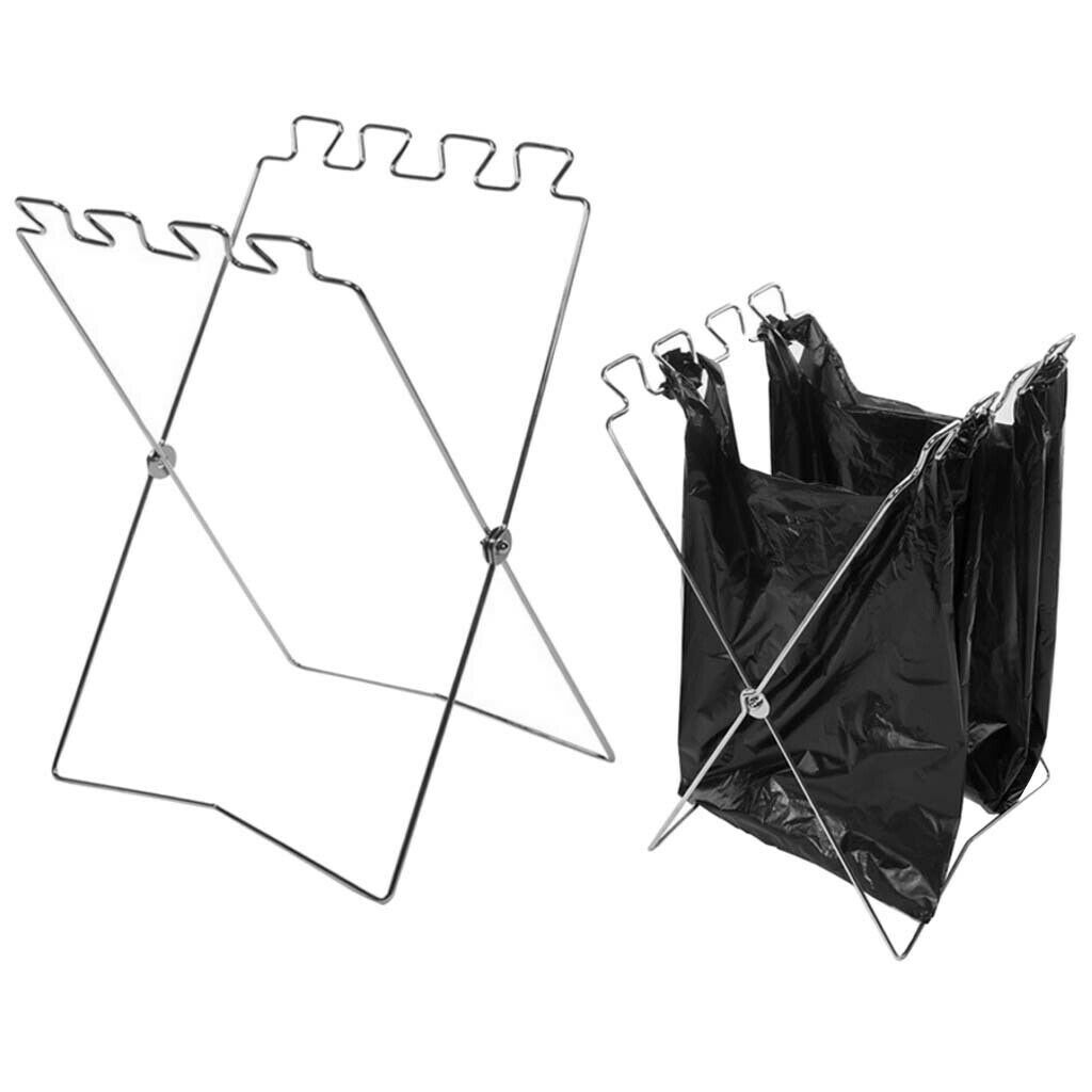 Indoor & Outdoor Foldable Trash Bag Stand Holder Garbage Rack