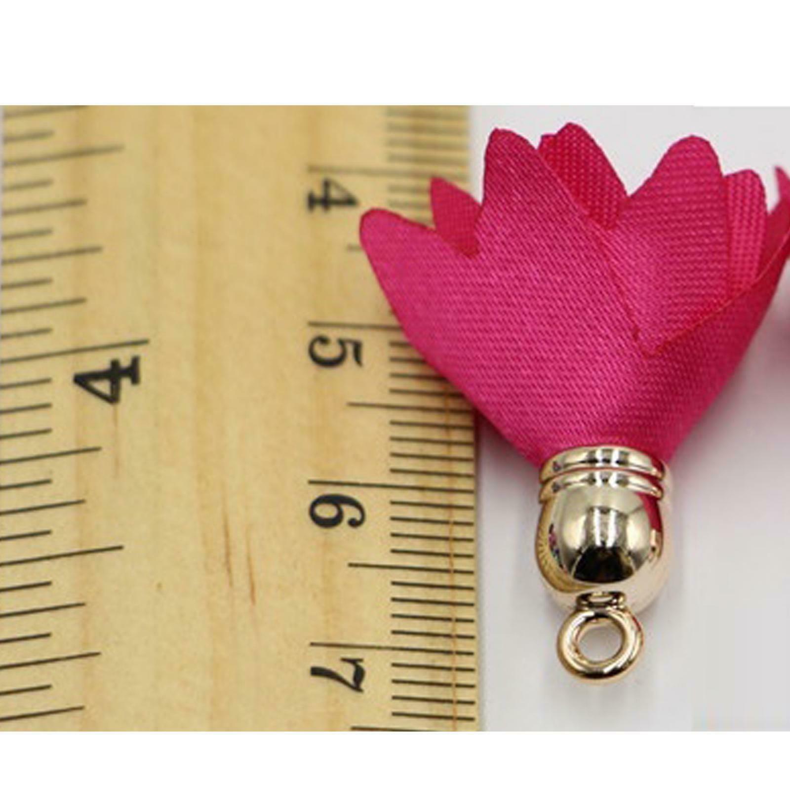 100 Pieces 30mm Flower Tassel For Keychain Necklace Earnings Fabric Charms