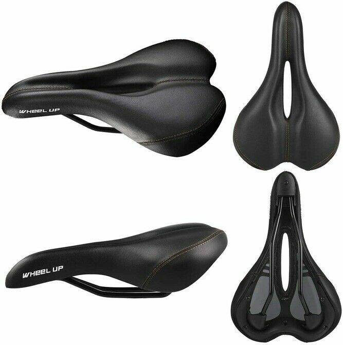 Wheel up Comfort Road Bike Saddle Wide Saddle Bike Seat Soft Leather ERGONOMIC