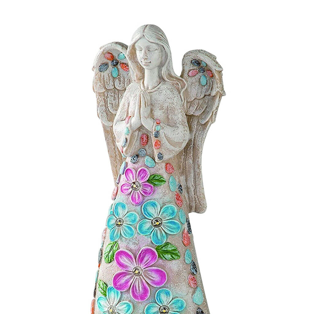 Praying Angel Statue Solar Light Sculptures Outdoor Garden Yard Art Ornaments