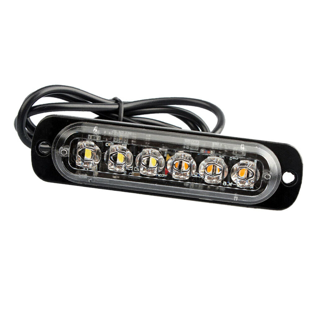 IPX4 18W Car SUV Vehicle Beacon 6 LED White Strobe Flash Light Bar Universal