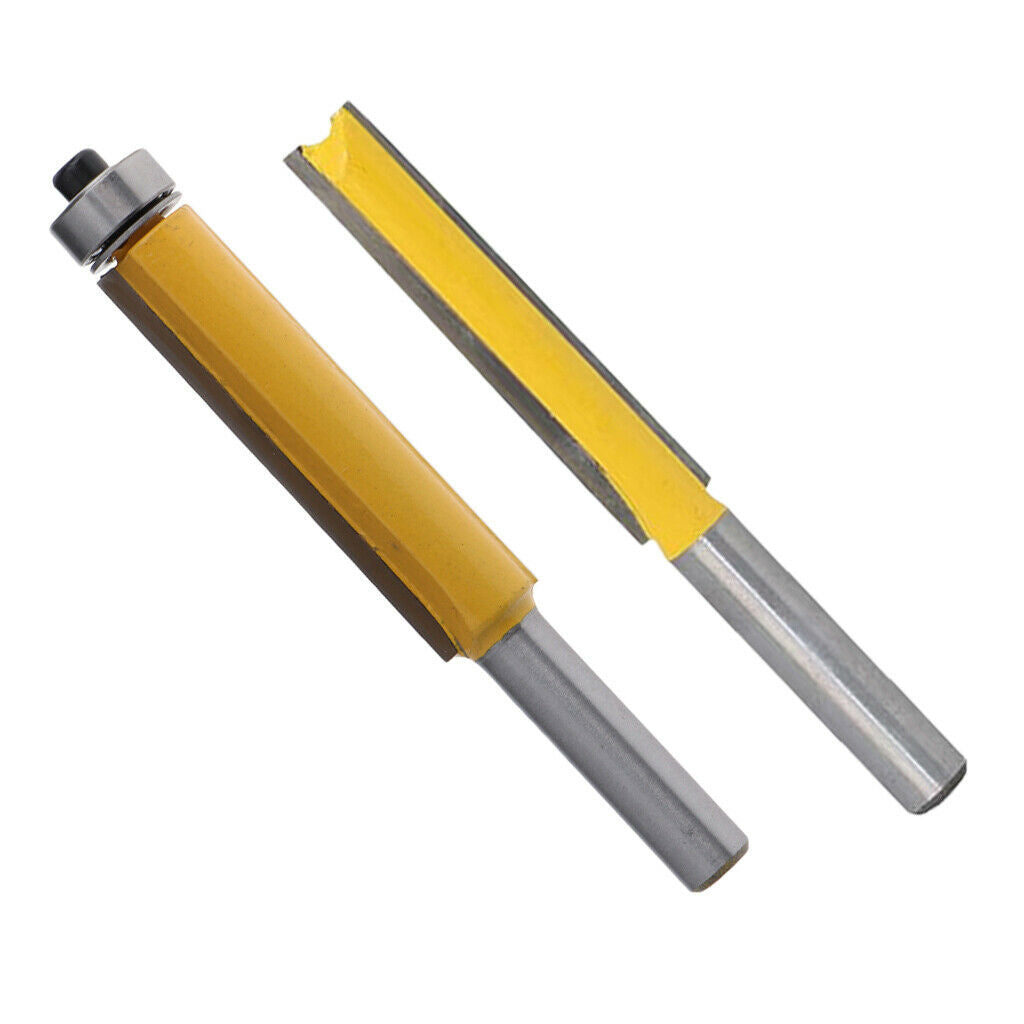 Set of 2 Cutting 2" 3"Long Router Bit Slotted Straight Cutter 8mm Shank