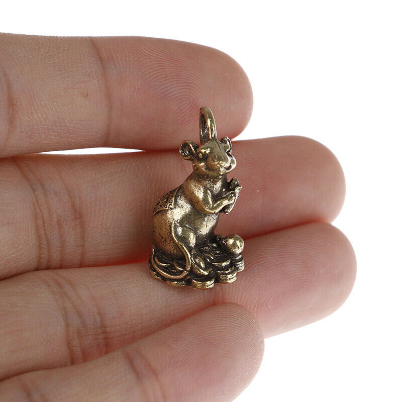 2020 new year gift Lucky mouse rat year Desk decor Copper Wealth Rats Figu.l8