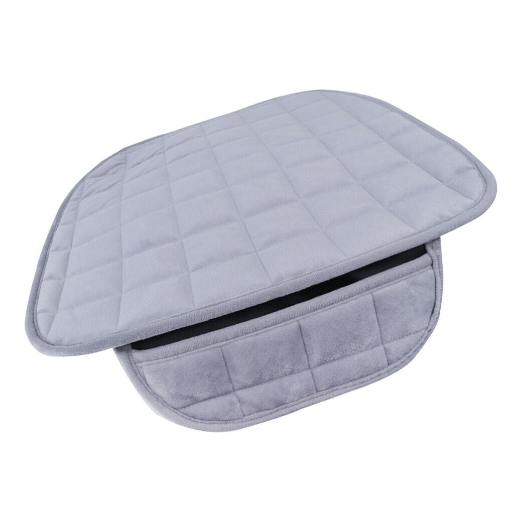 1 Pack Universal Row Winter Plush Antiskid Seat Cushion Seat Cover Pad Gray
