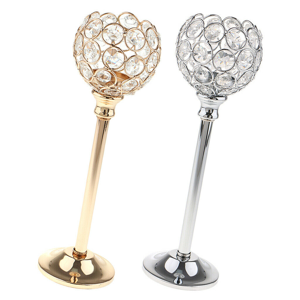 MagiDeal Crystal Candlestick Candlestick Candlestick Candelabra L 2 Set