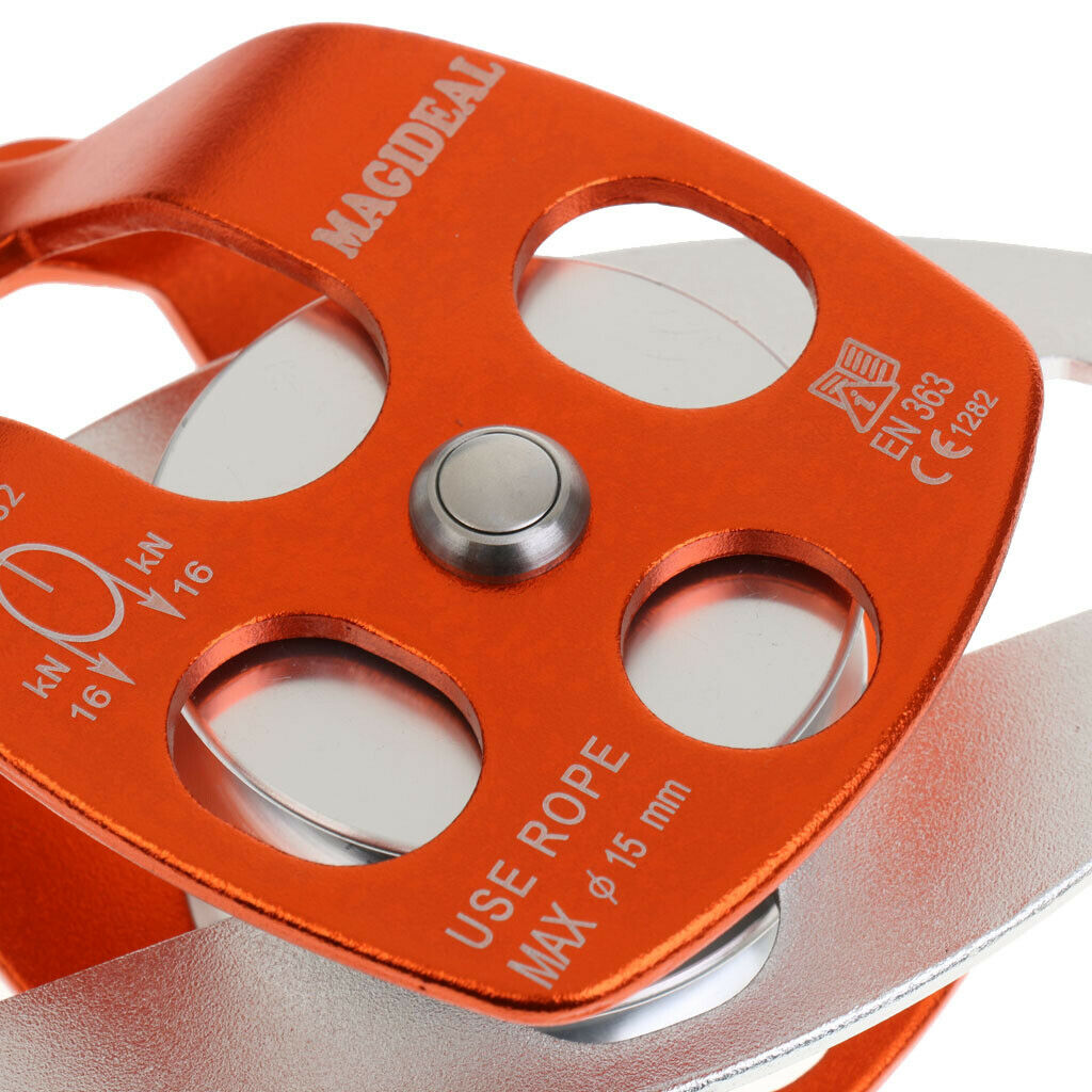 32KN Double Sheaves Mobile Pulley For Climbing   Tree Arborist By CE