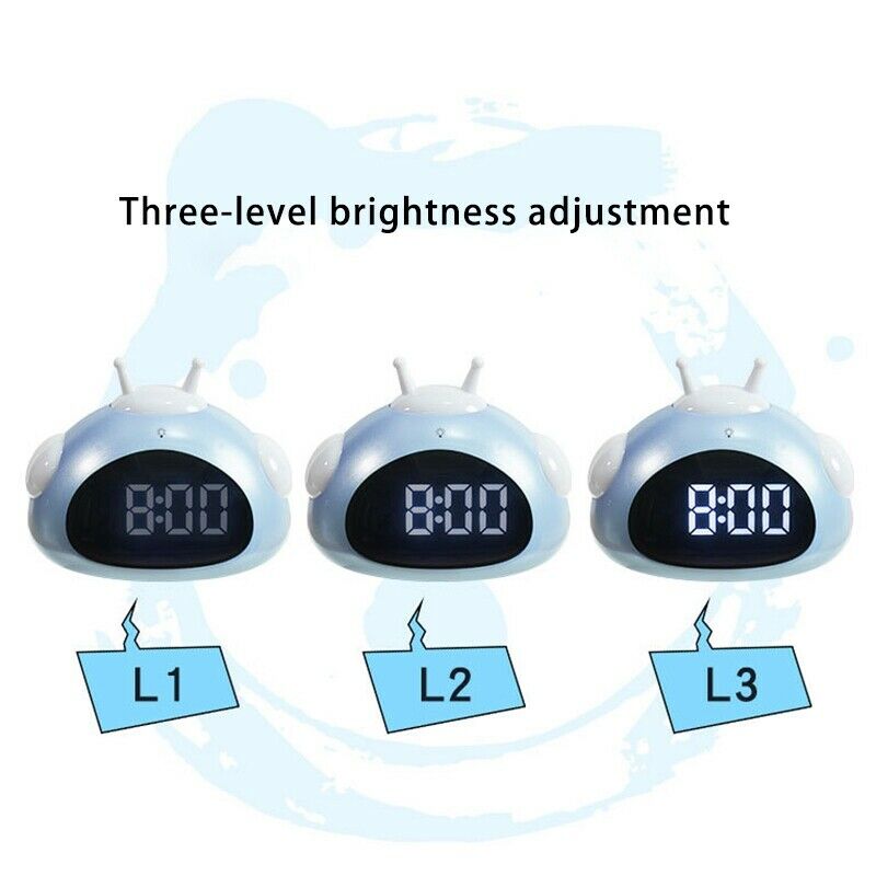 2X(Alarm Clock Cute Desk Clock Smart Backlight/Temperature/Snooze Wake Up AY7K7)
