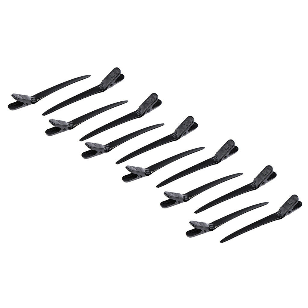Set of 12 Duckbill Hair Sectioning Clips Salon Hairdressing Styling Clamps with