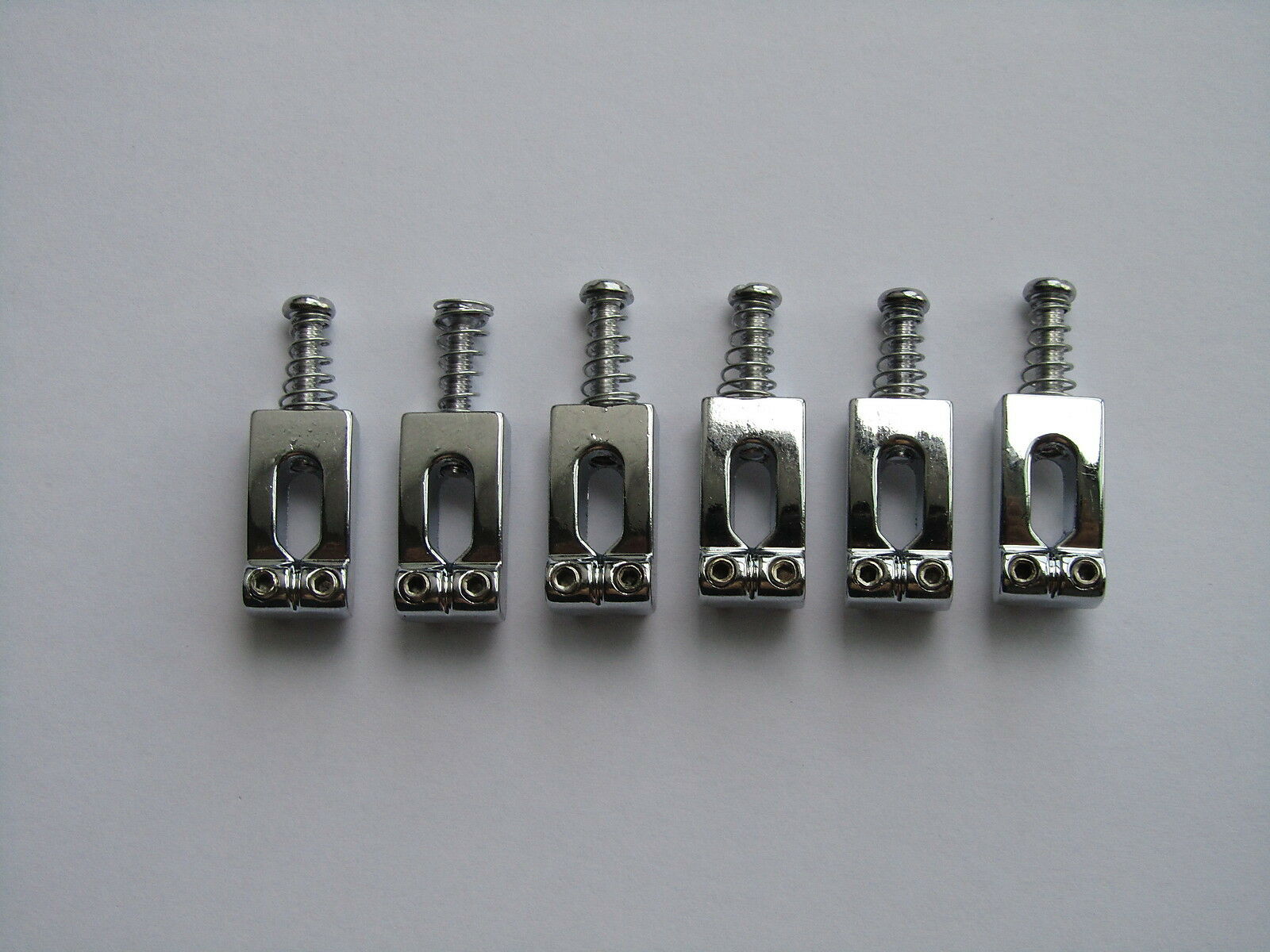 6x Chrome Guitar Saddles for ST Strat Tremolo Trem Bridge