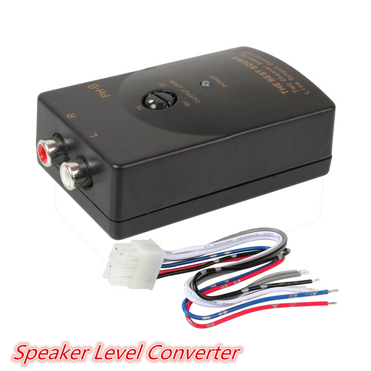 Car Stereo Audio RCA Speaker High To Low Level Line Converter With Adapter Wire