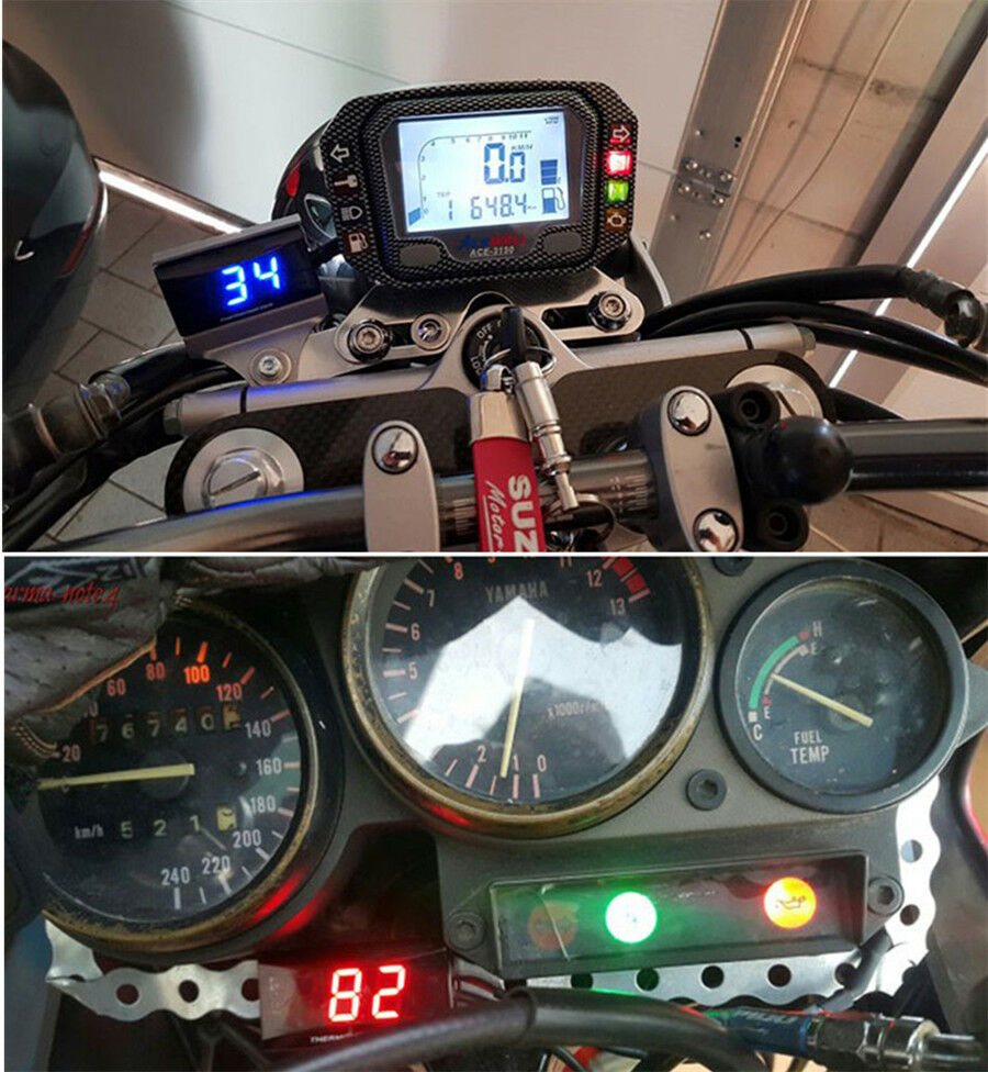 Universal Square LCD Motorcycle Tachometer Blue Digital Display RPM Meter Gauge
