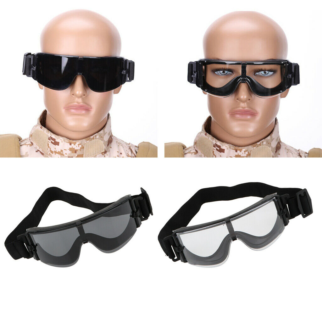 2Pcs Men Women Windproof Scratch Resistant Combat Goggles for Cycling Climbing