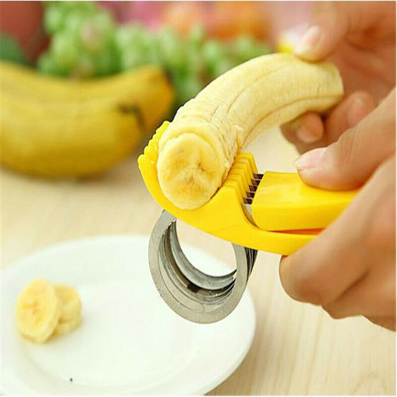 Stainless Steel Banana Cutter Fruit Vegetable Sausage Slicer Salad Sundaes To XC