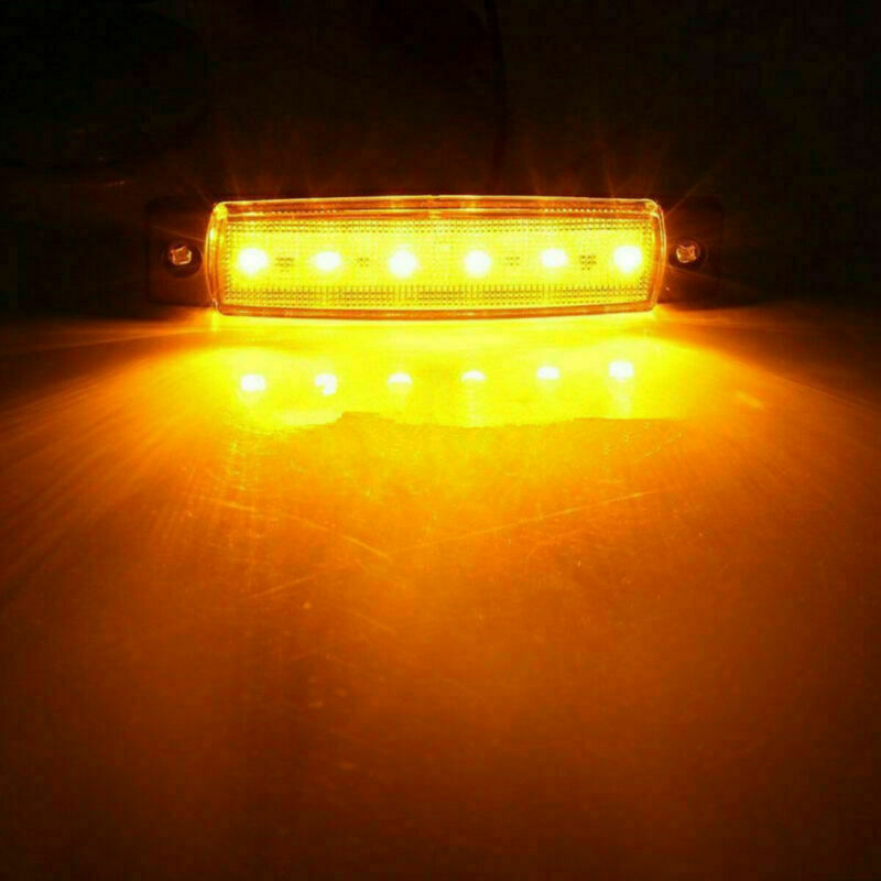 5X Amber + 5X Red 6 LED Side Marker Indicator Lights Car Truck Trailer 12V 24V