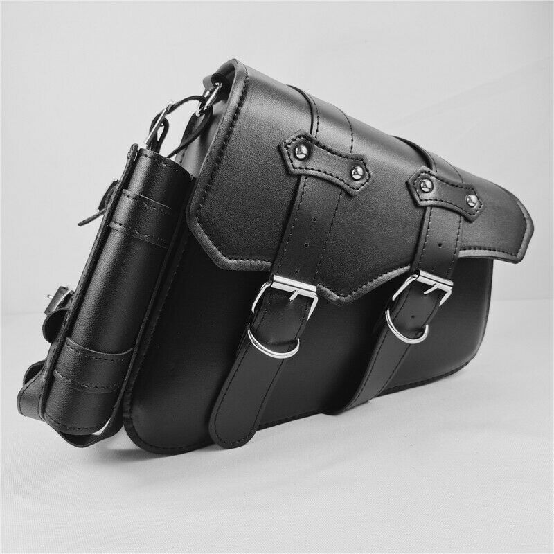 1PCS Motorcycle Right Side Saddlebag PU Leather Bottle Tool Bag Luggage Large