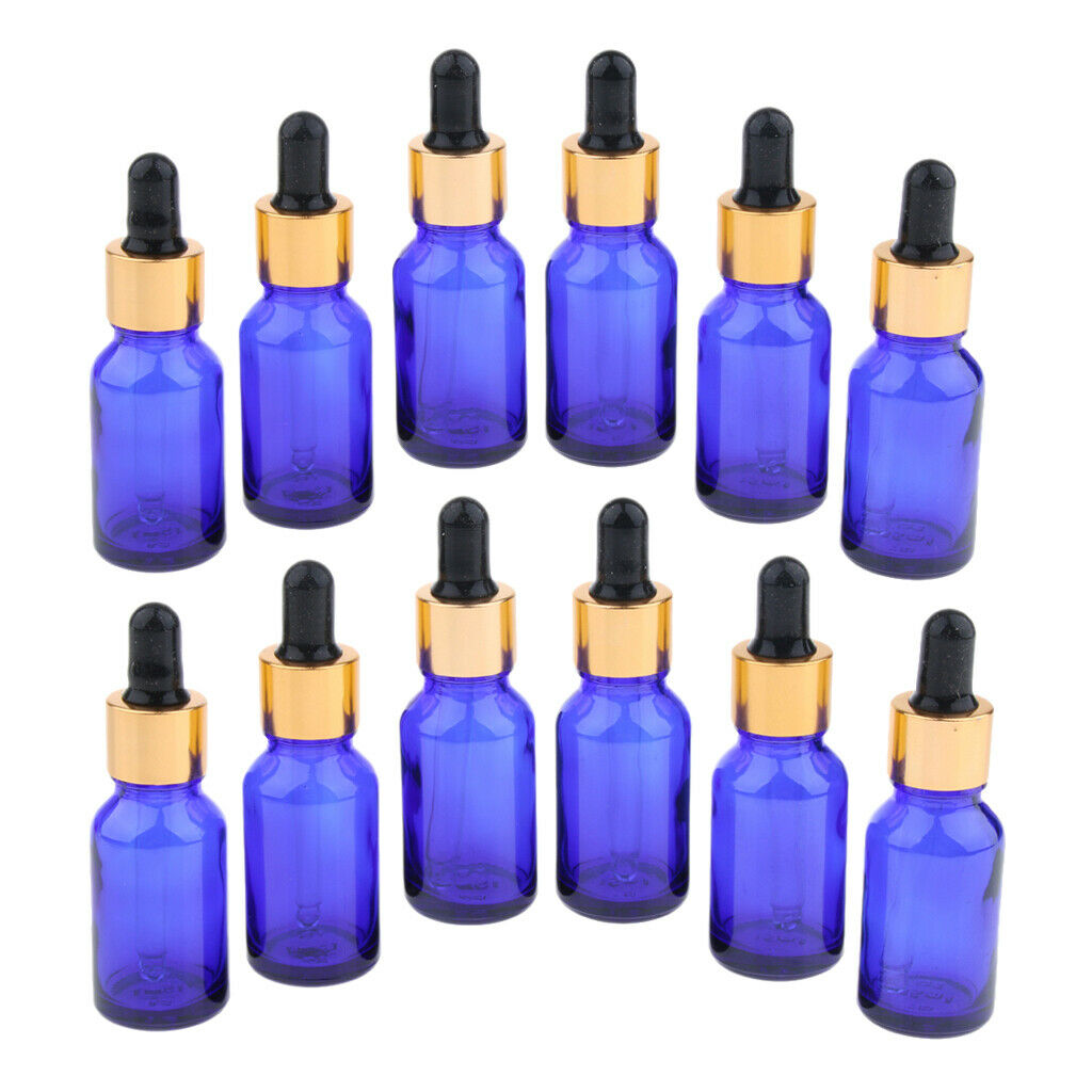 12x Portable Refillable Liquid Dropper Bottles Empty Essential Oil Container